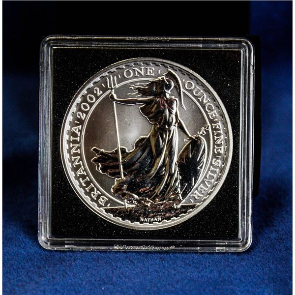 RARE 2002 GREAT BRITAN 1OZ SILVER BRITANNIA COIN