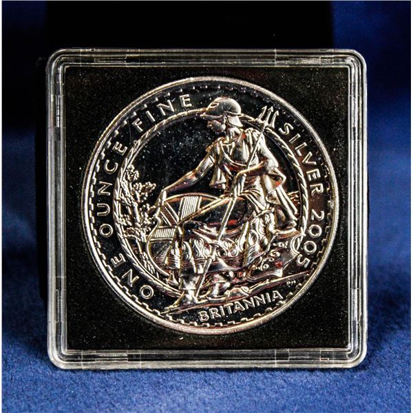 RARE 2005 GREAT BRITAN 1OZ SILVER BRITANNIA COIN