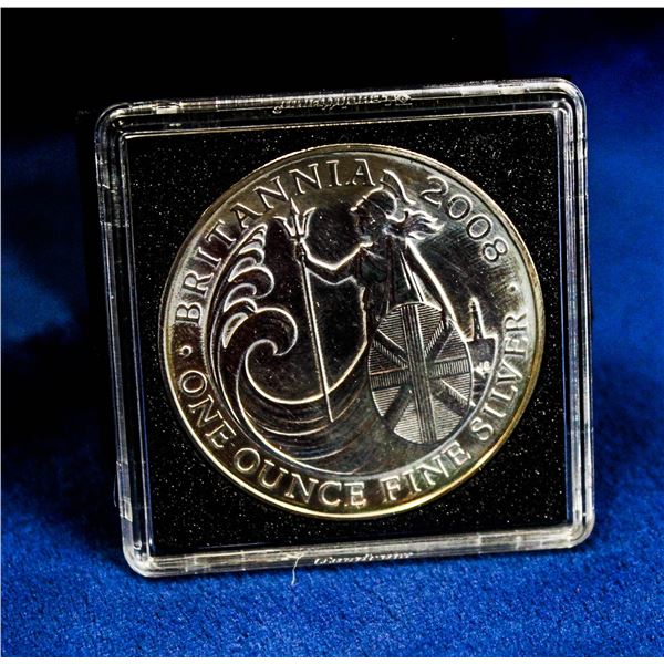 RARE 2008 GREAT BRITAN 1OZ SILVER BRITANNIA COIN