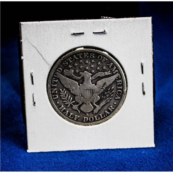 1905S USA SILVER "BARBER HEAD" 50 CENT COIN