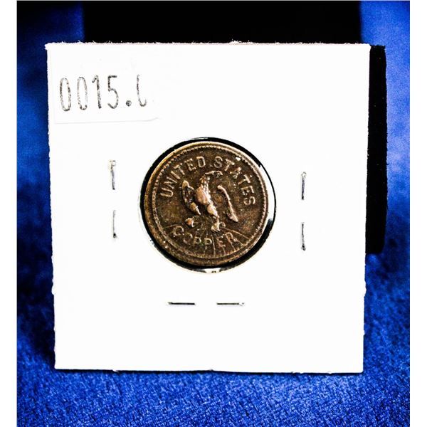 1863 USA CIVIL WAR 1 CENT "FOR PUBLIC ACCOMODATIO