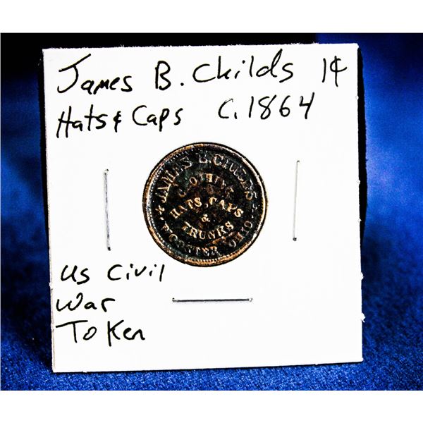1864 USA CIVIL WAR 1 CENT STORE CARD "JAMES B CHI