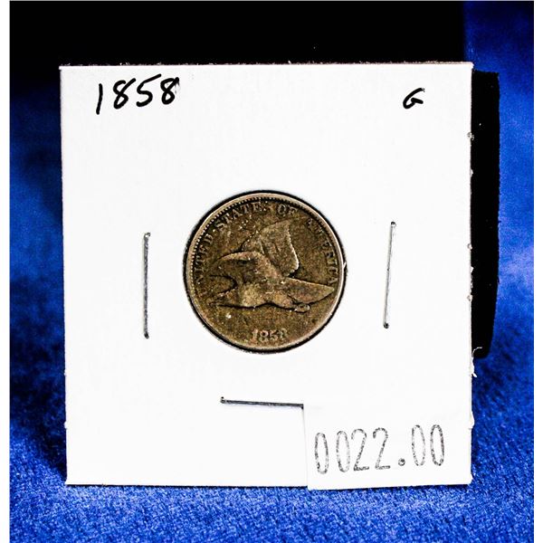 1858 USA "FLYING EAGLE" CUPRO-NICKEL SMALL CENT