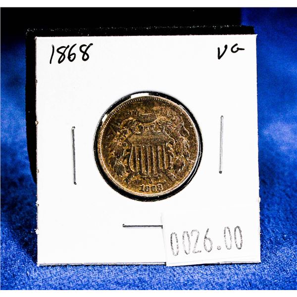 1868 USA 2 CENT COIN VERY GOOD CONDITION FOR TYPE