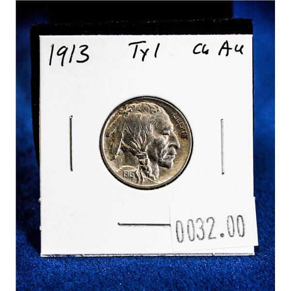 1913 TYPE 1, BUFFLAO HEAD NICKEL ALMOST UNCIRCULAT