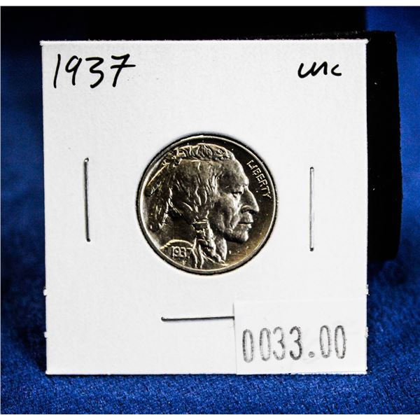 STUNNING 1937 USA BUFFALO NICKEL. GEM UNCIRCULATED
