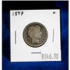 Image 1 : 1897 USA BARBER HEAD SILVER 25 CENT. 8.1M MINTAGE