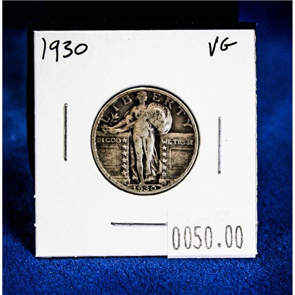 1930 USA STANDING LIBERTY SILVER 25 CENT