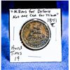 Image 1 : 1841 USA "HARD TIMES" 1 CENT COIN "NOT 1 CENT"