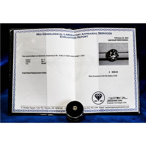 1.25 NATURAL HIGH GRADE DIAMOND $9000.00