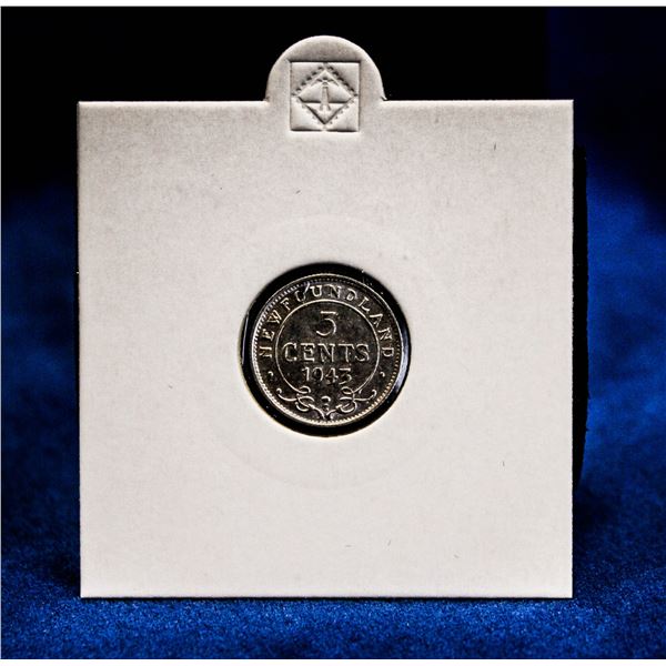 NEWFOUNDLAND 1943 SILVER 5 CENT GEORGE VI