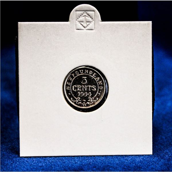 NEWFOUNDLAND 1944 SILVER 5 CENT "FISHSCALE"