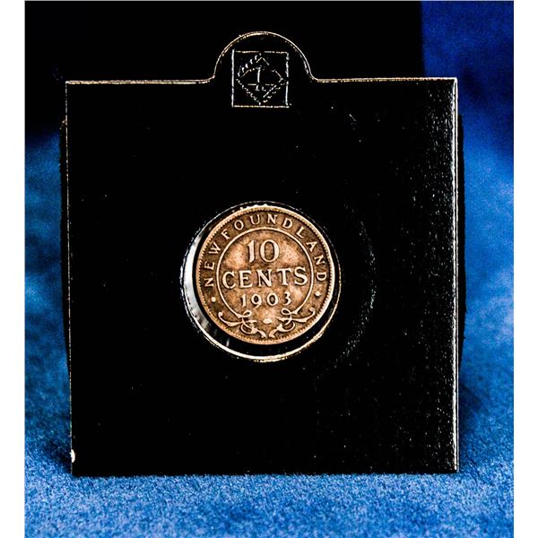 1903 NEWFOUNDLAND SILVER 10 CENT EDWARD VII