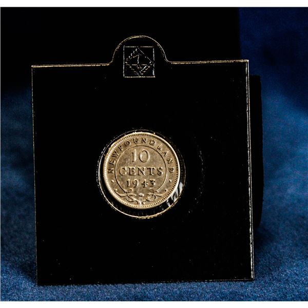 1943 NEWFOUNDLAND SILVER 10 CENT COIN