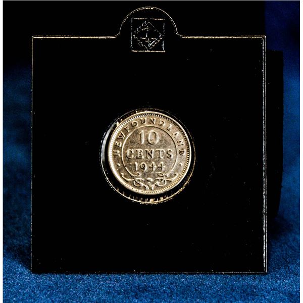 1944 NEWFOUNDLAND SILVER 10 CENT GEORGE VI