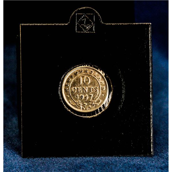 1947 NEWFOUNDLAND SILVER 10 CENT LAST YEAR