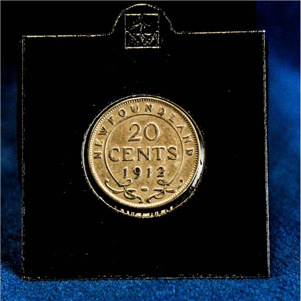 1912 NEWFOUNDLAND SILVER 20 CENT LAST ISSUE
