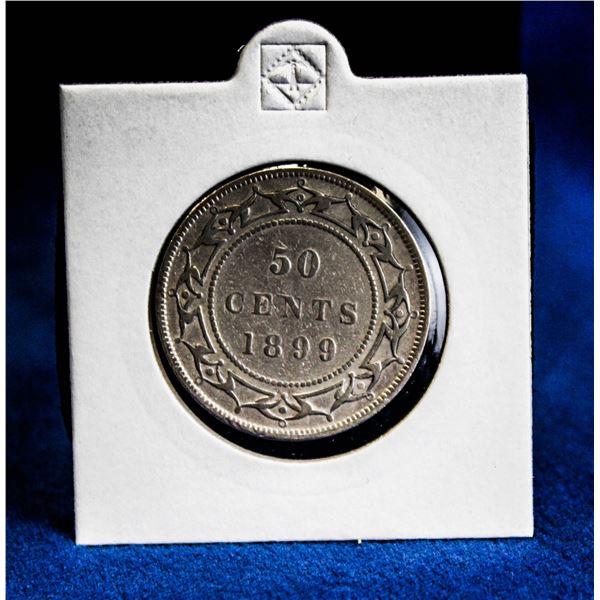 1899 VICTORIAN NEWFOUNDLAND SILVER 50 CENT