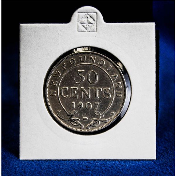 HIGHER GRADE 1907 NEWFOUNDLAND 50 CENT