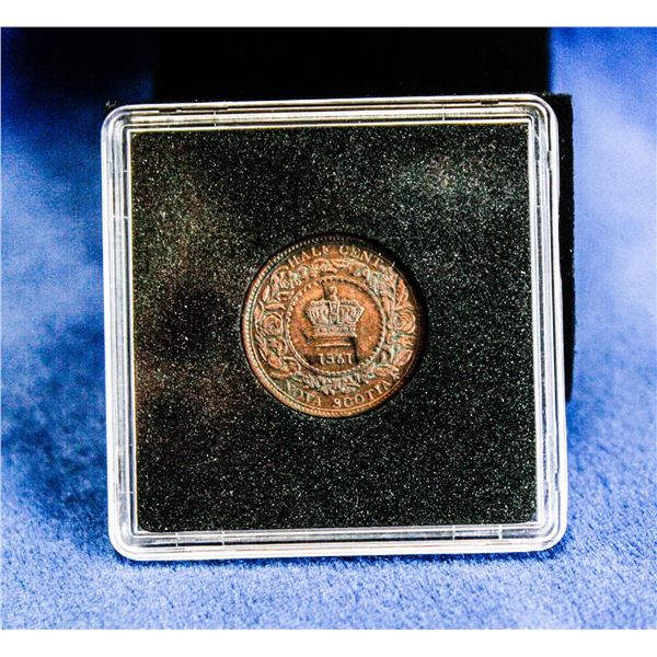 RARE HIGH GRADE NOVA SCOTIA 1861 HALF CENT