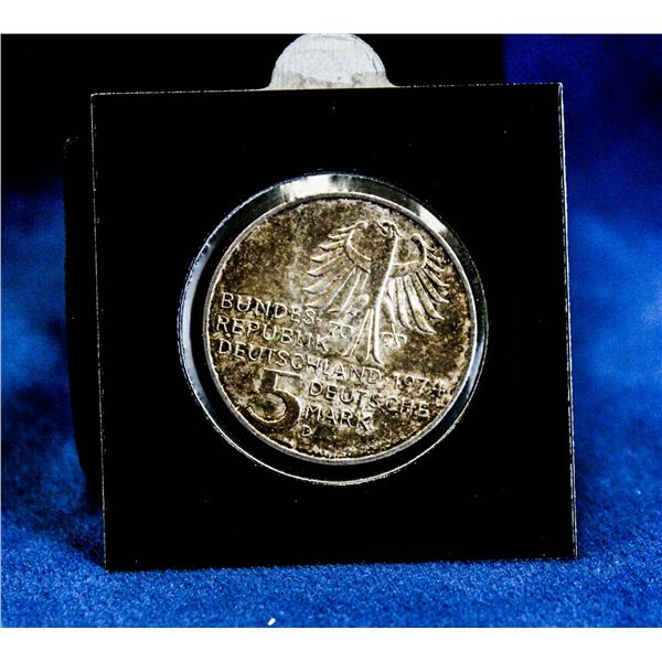 PHILOSOPHER IMMANUEL KANT SILVER 5 MARK 1974