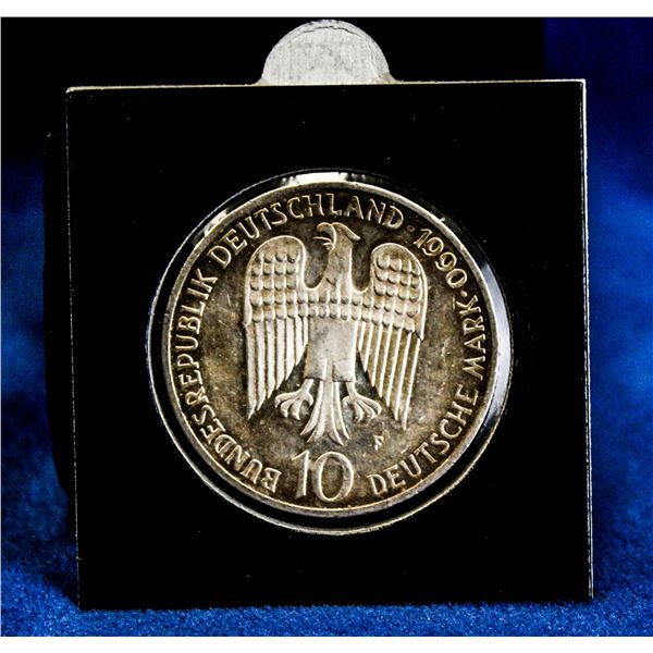 1990F GERMANY SILVER 10 MARK COMEMMORATIVE