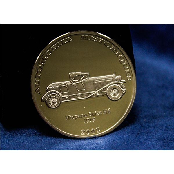 REP. CONGO, HISTORIC CARS .999 PURE SILVER 10 FRAN