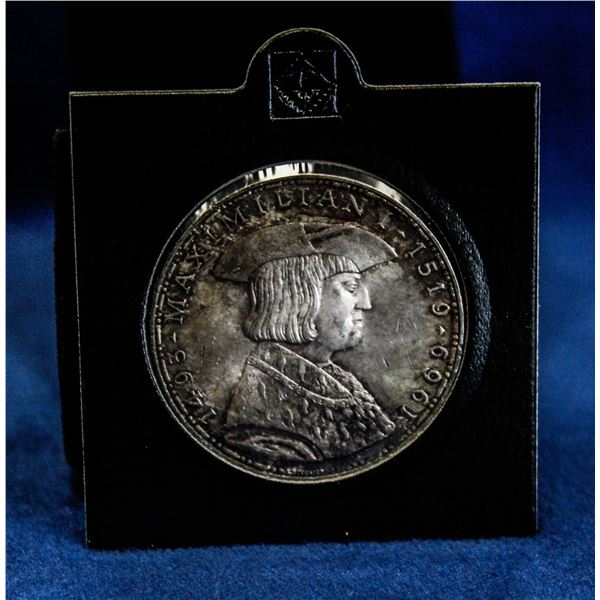 1969 LARGE AUSTRIA 50 SHILLING SILVER COIN. MINTST