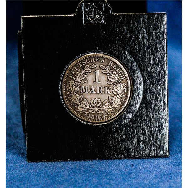 1881A GERMAN EMPIRE SILVER 1 MARK COIN