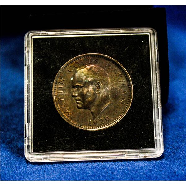 SCARCE 1929 LUNDY ISLAND ONE PUFFIN COIN