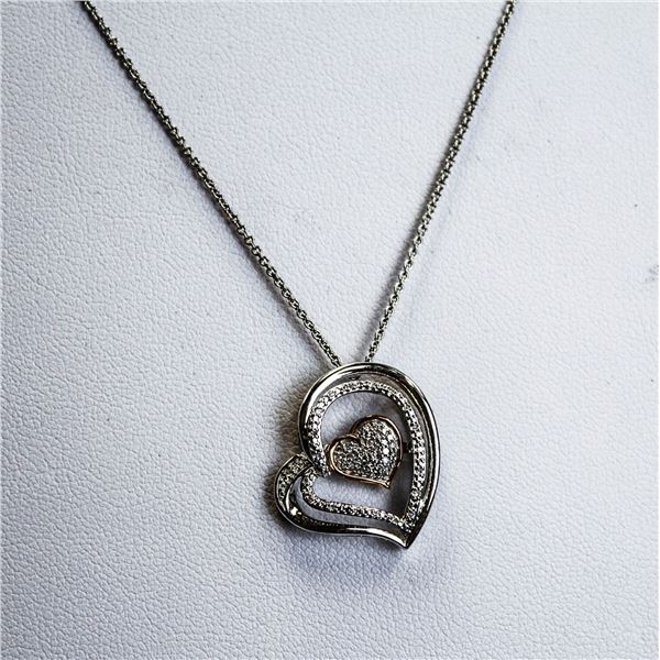 BEAUTIFUL .925 STERLING SILVER FLOATING HEART PEND