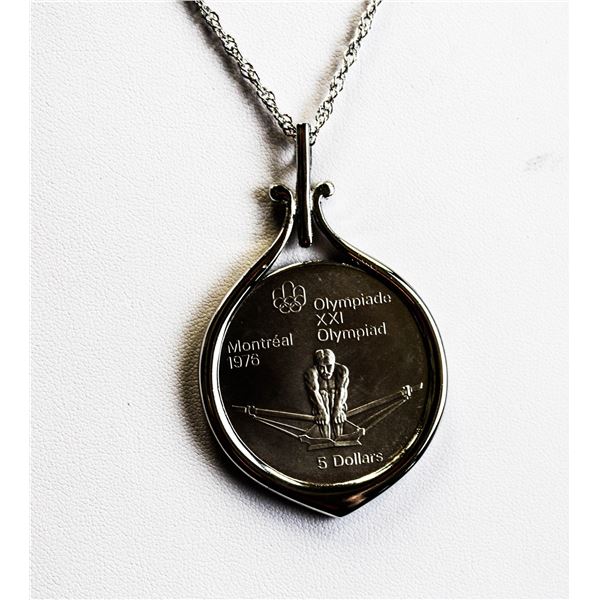 38.75G .925 STERLING SILVER COIN PENDANT W/CHAIN