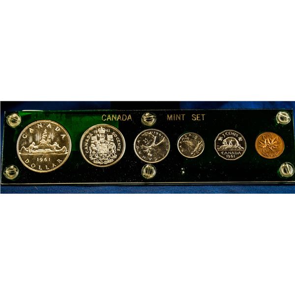 1961 CANADA PROOF-LIKE COIN SET IN CAPITOL HOLDER