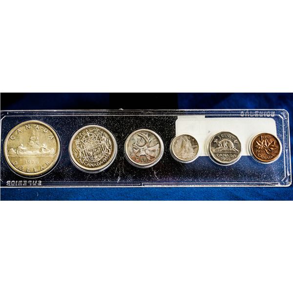 COMPLETE 1955 CANADA YEAR SET 1 CENT THROUGH $1