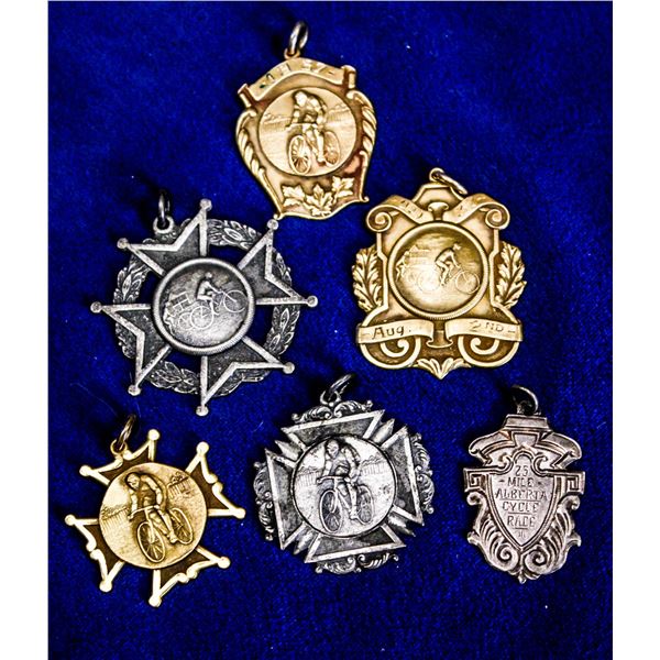 LOT OF 6 VINTAGE ALBERTA AWARD MEDALS INC SILVER