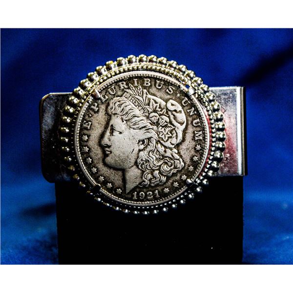 1921 USA SILVER DOLLAR MONEY CLIP