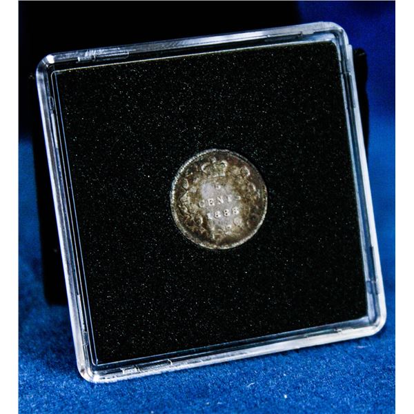 1888 VICTORIAN CANADA SILVER 5 CENT "FISHSCALE"
