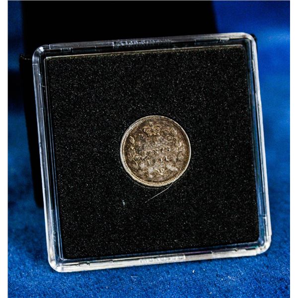 SUPERB 1891 SILVER 5 CENT XF-ABOUT UNCIRCULATED