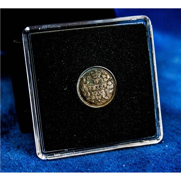 1896 CANADA SILVER 5 CENT F-VF CONDITION
