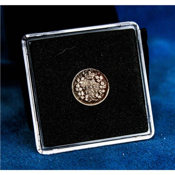 1897 CANADA SILVER 5 CENT F-VF CONDITION