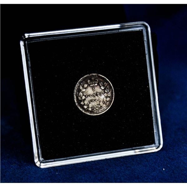 SCARCE 1900 ROUND O VARIETY CANADA SILVER 5 CENT