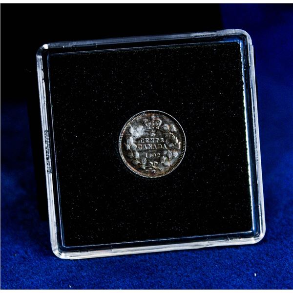 AU-UNCIRCULATED 1902 LARGE H SILVER 5 CENT COIN