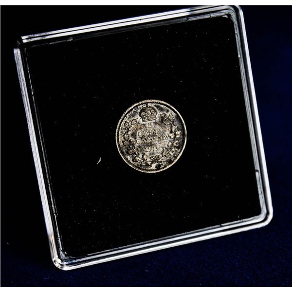 EF-ABOUT UNCIRCULATED RD LEAF 1910 CANADA SILVER