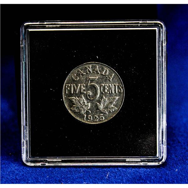 KEY DATE 1925 CANADA NICKEL 5 CENT