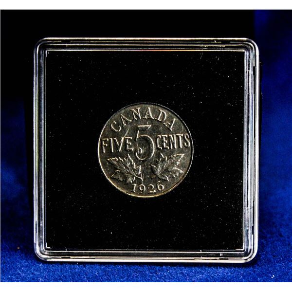 KEY DATE 1926 FAR 6 VARIETY CANADA NICKEL 5 CENT