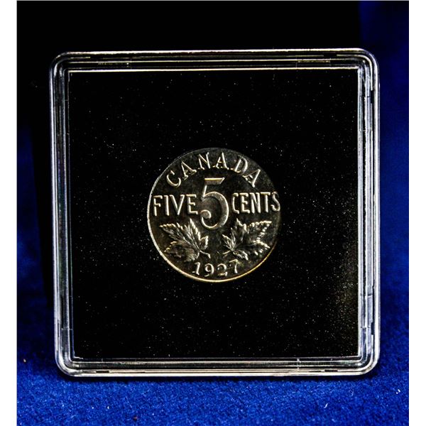 STUNNING MINTSTATE 1927 CANADA 5 CENT COIN