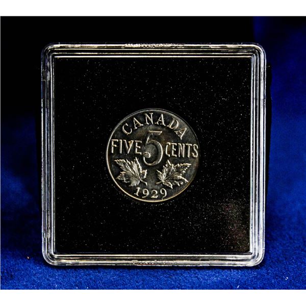 1929 CANADA NICKEL 5 CENT ABOUT UNCIRCULATED