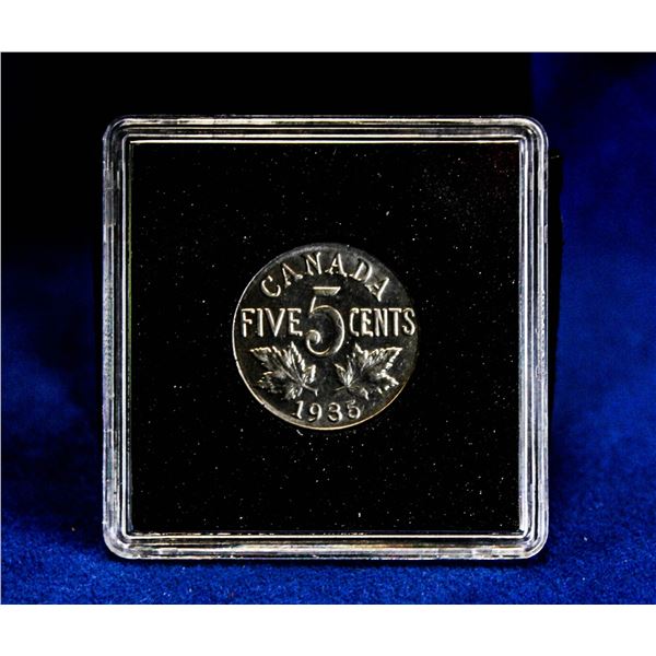 1935 CANADA NICKEL 5 CENT ABOUT UNCIRCULATED