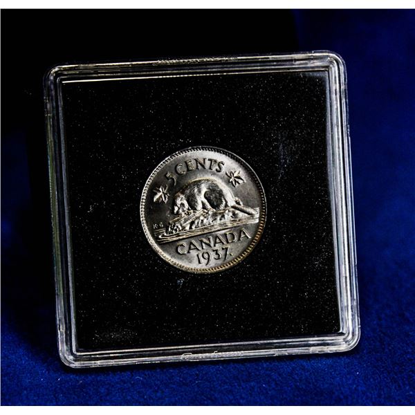 STUNNING MINTSTATE 1937 CANADA 5 CENT COIN