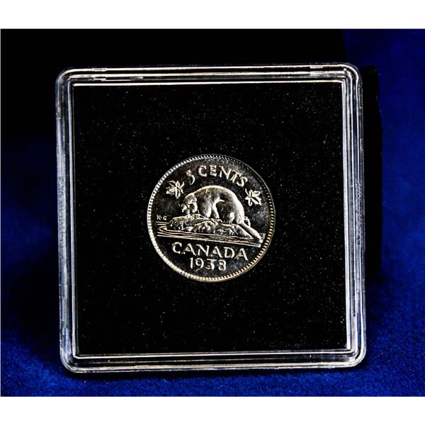 SCARCE HIGH GRADE 1938 5 CENT ABOUT UNCIRCULATED+